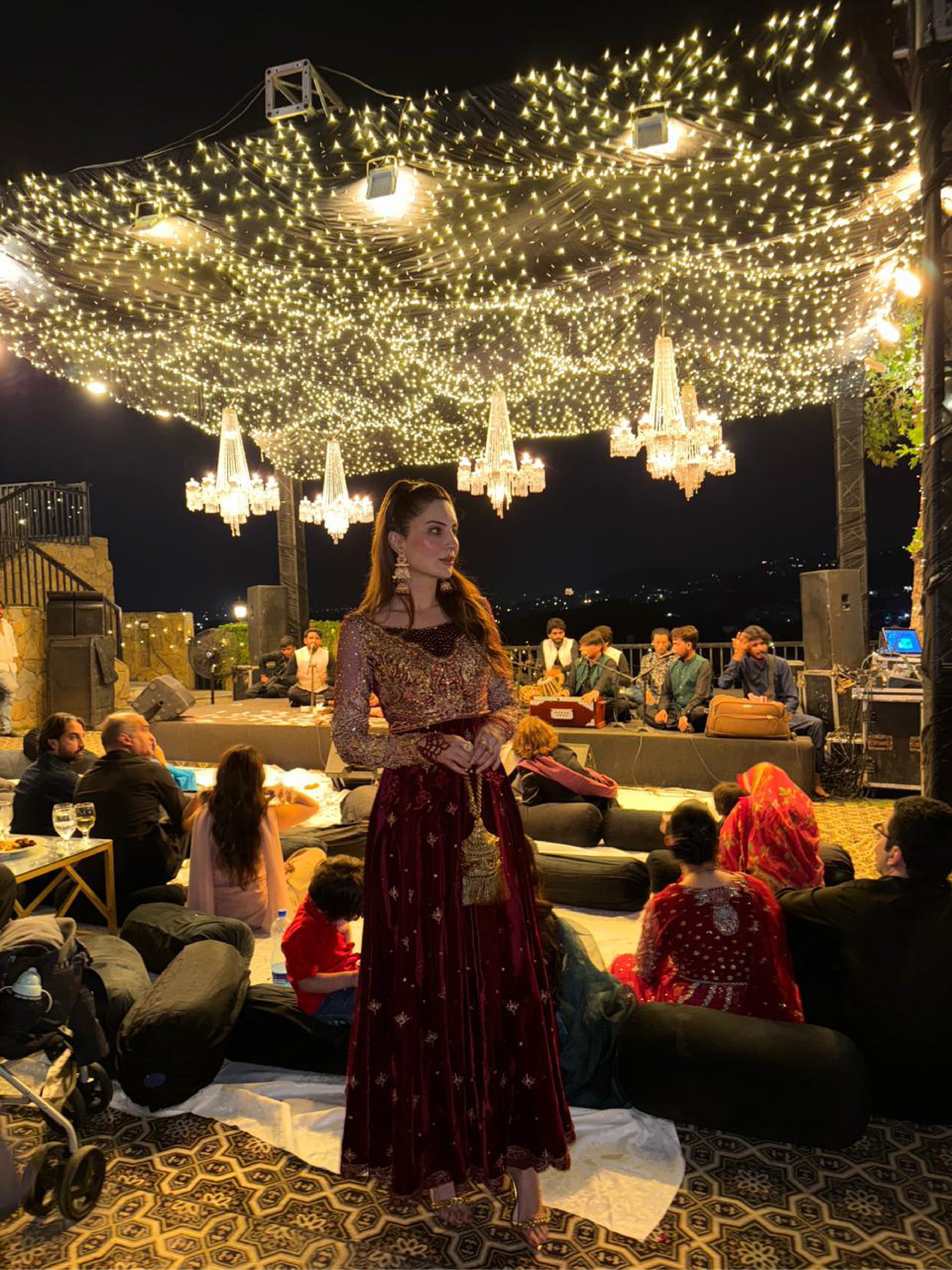 Amie Velvet Shirt with Plain Pants by Mysie by Tahira – Deep Red Velvet Designer Dress