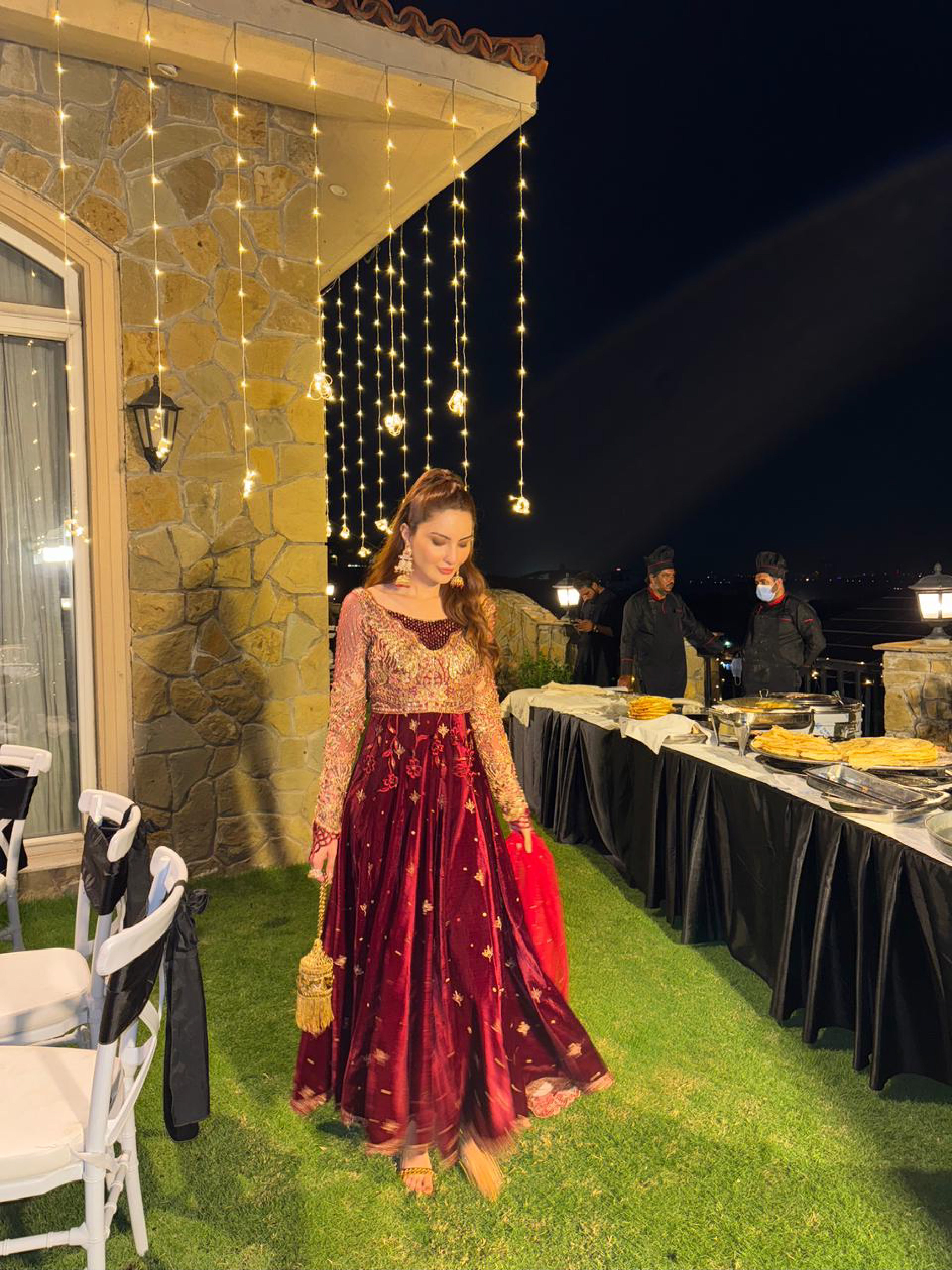 Amie Velvet Shirt with Plain Pants by Mysie by Tahira – Deep Red Velvet Designer Dress