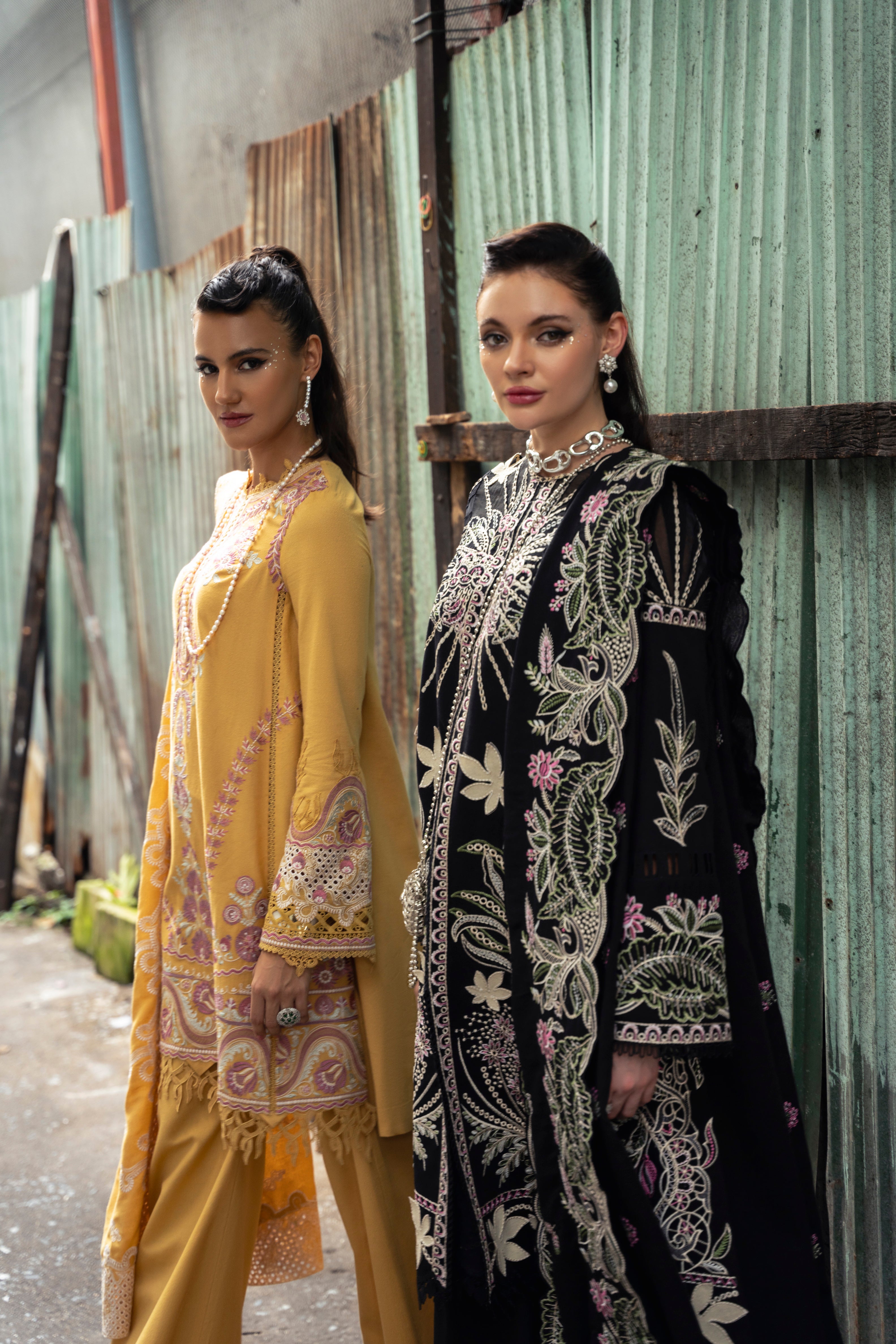 Pakistani designer Mysie By Tahira karandi outfit Tiana with dupatta and pants