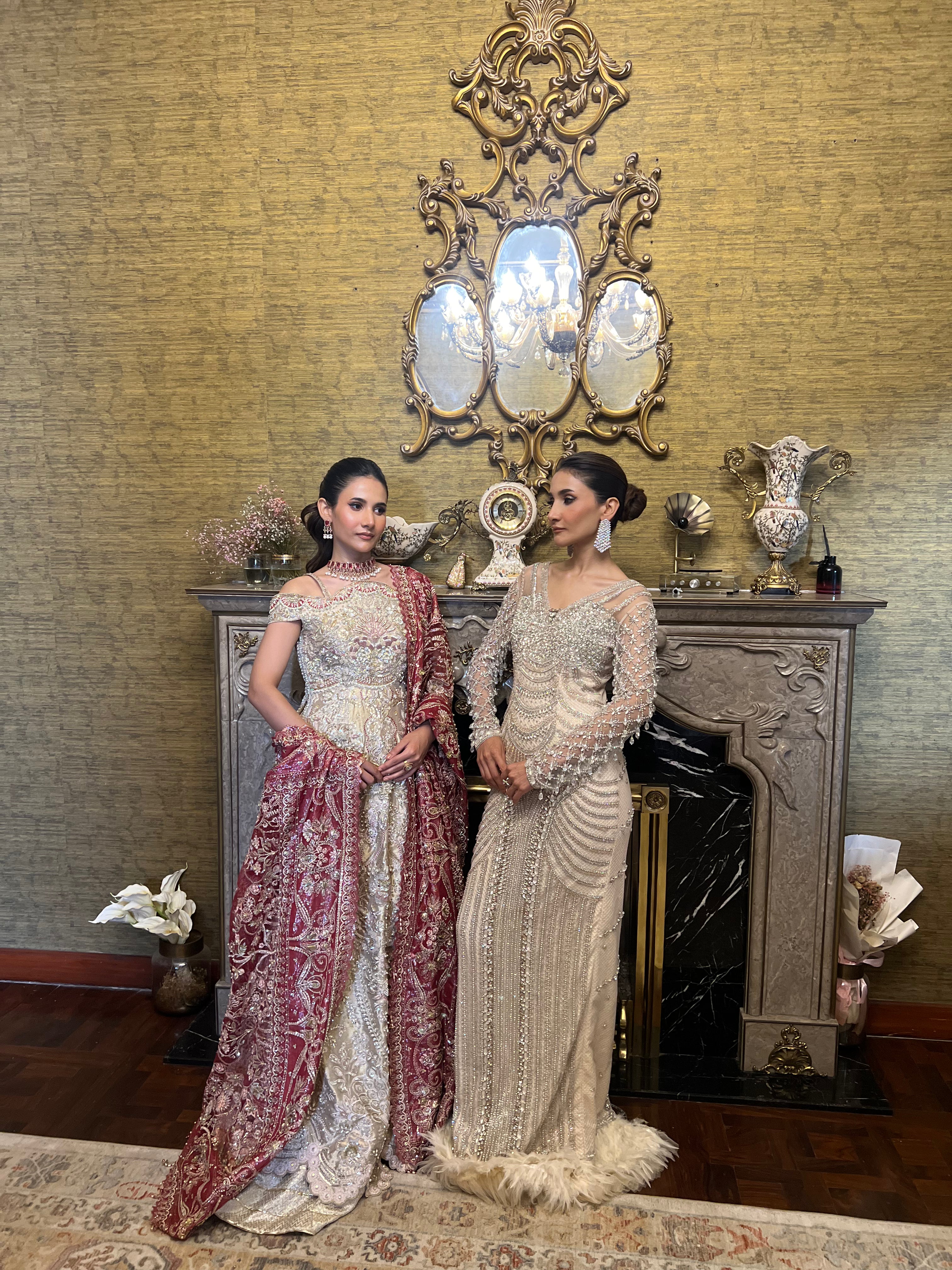 Luxury festive outfit Sanya with tissue shirt and grip sharara – Mysie by Tahira