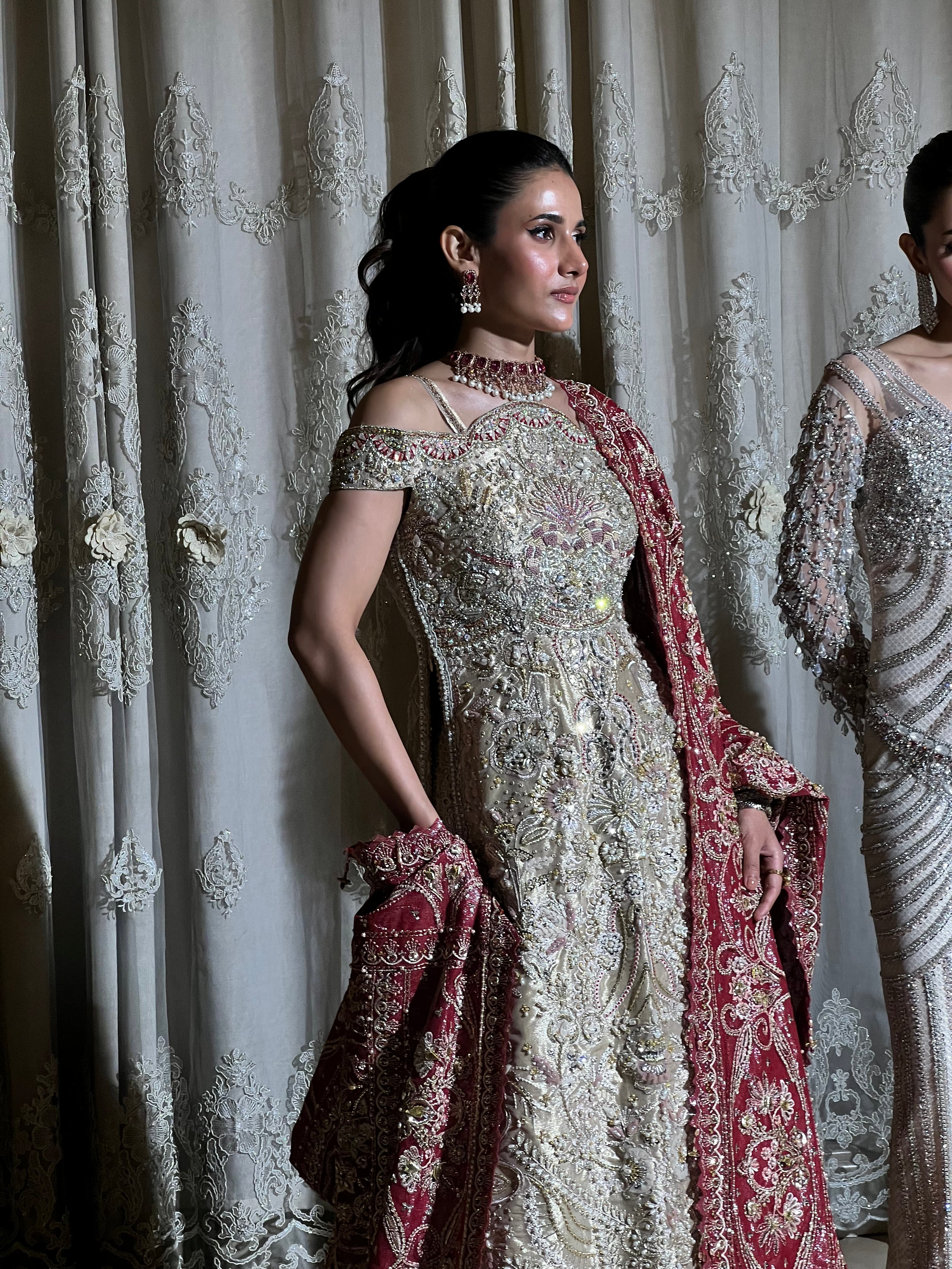 Luxury festive outfit Sanya with tissue shirt and grip sharara – Mysie by Tahira